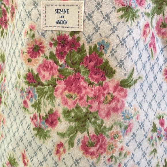 Sezane Floral Summer Totebag. Pink - Picture 3 of 7